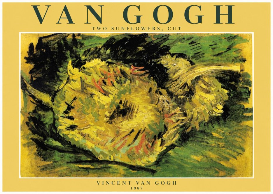 Van Gogh Two Sunflowers, Cut No3 - Poster