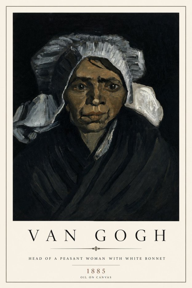 Van Gogh Head of a Peasant Woman with White Bonnet No4 - Poster