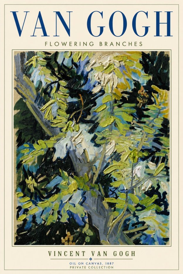 Van Gogh Flowering Branches No4 - Poster