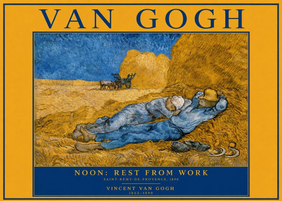 Van Gogh Noon: Rest from Work No2 - Poster