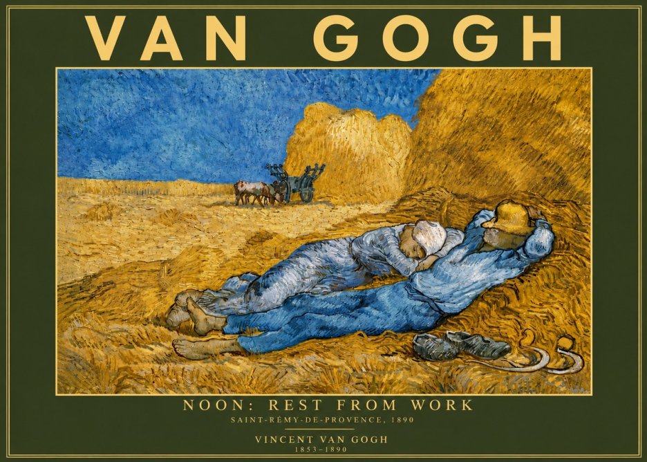 Van Gogh Noon: Rest from Work No5 - Poster