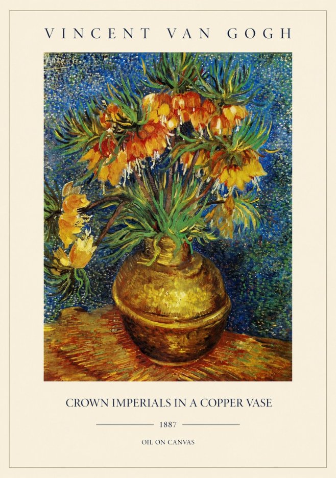 Van Gogh Crown Imperials in a Copper Vase No1 - Poster