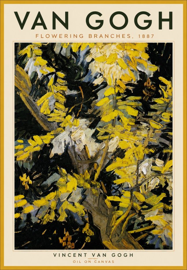 Van Gogh Flowering Branches, 1887 No6 - Poster