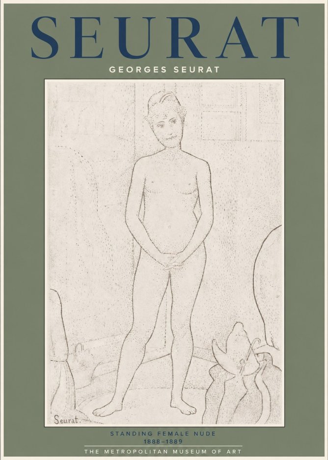 Seurat Standing Female Nude No2 - Poster
