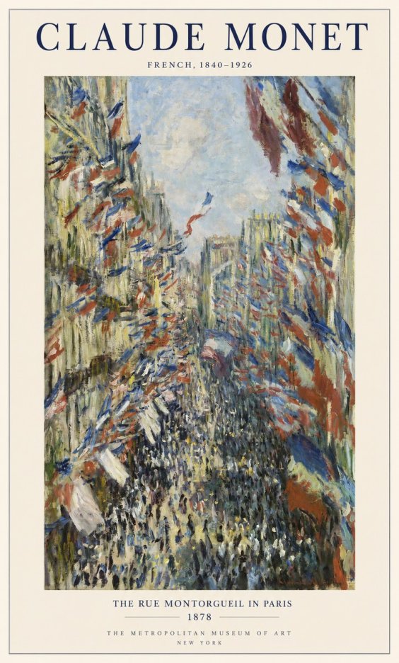 Monet The Rue Montorgueil in Paris No1 - Poster
