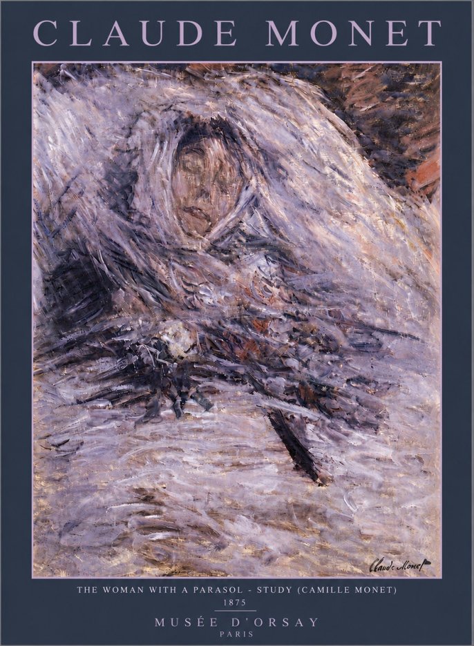 Monet The Woman with a Parasol - Study (Camille Monet) No5 - Poster