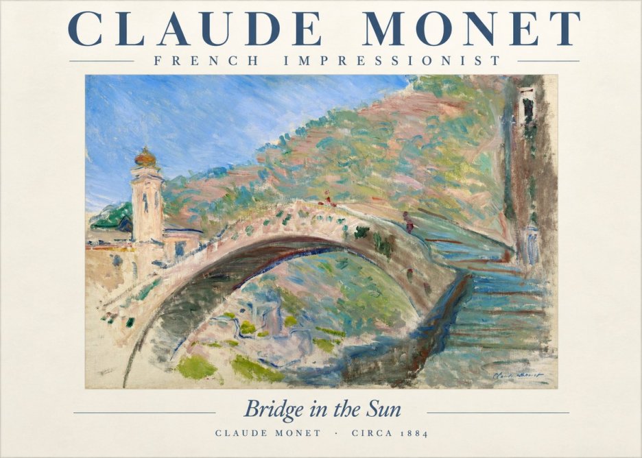 Monet Bridge in the Sun No1 - Poster