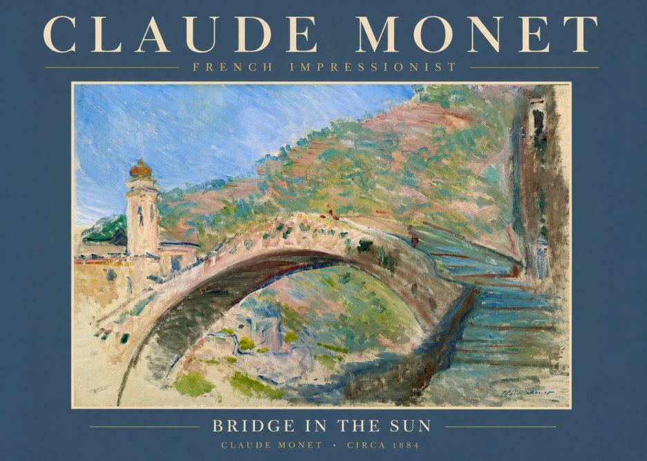 Monet Bridge in the Sun No2 - Poster