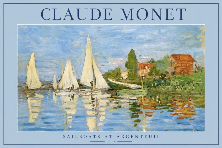 Monet Sailboats at Argenteuil No2 - Poster