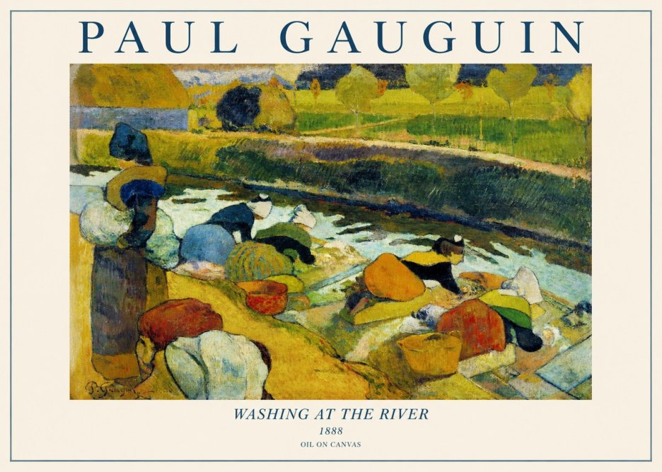 Paul Gauguin Washing at the River No1 - Poster