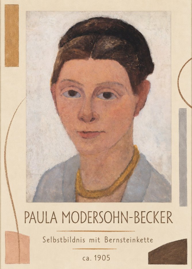 Paula Modersohn-Becker Selbstbildnis Mit Bernsteinkette No1 - Poster