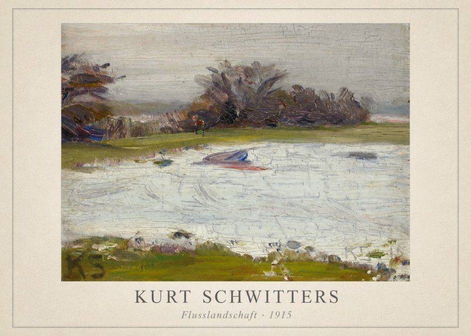 Kurt Schwitters Flusslandschaft No5 - Poster
