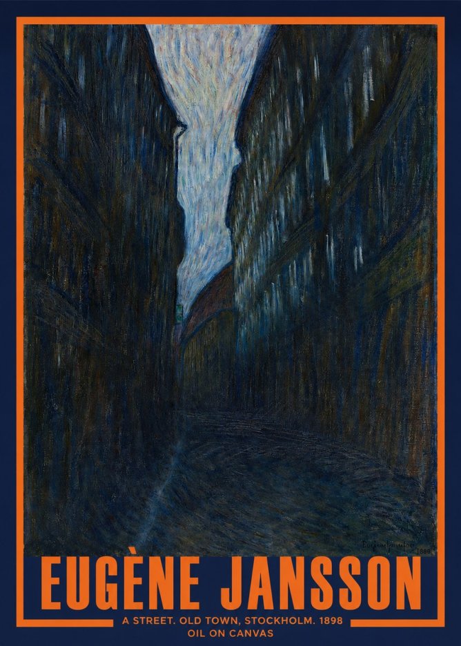 Eugène Jansson A Street. Old Town, Stockholm. 1898 No2 - Poster