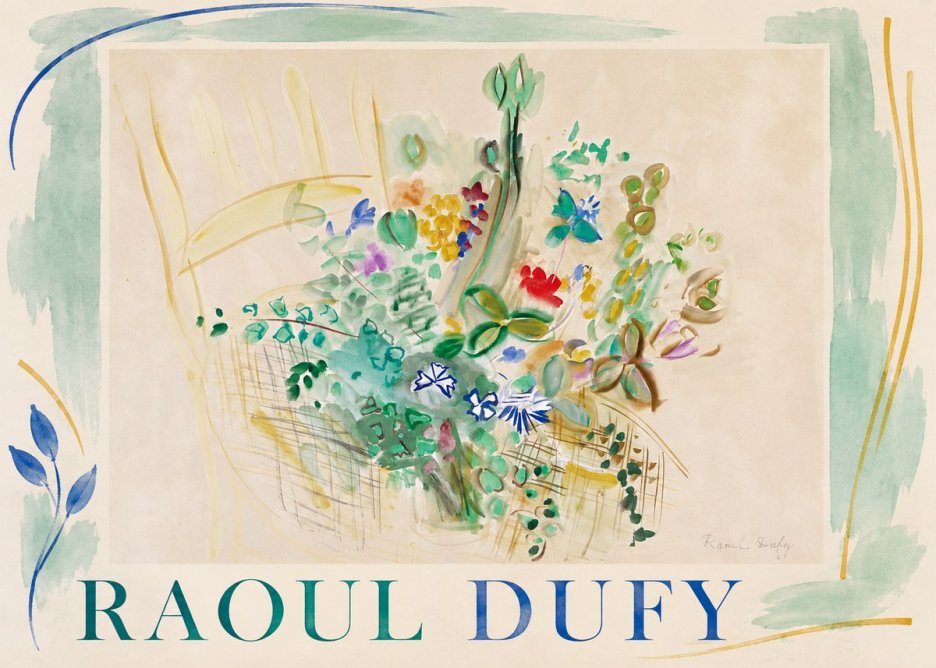Raoul Dufy Bouquet in a Basket No4 - Poster