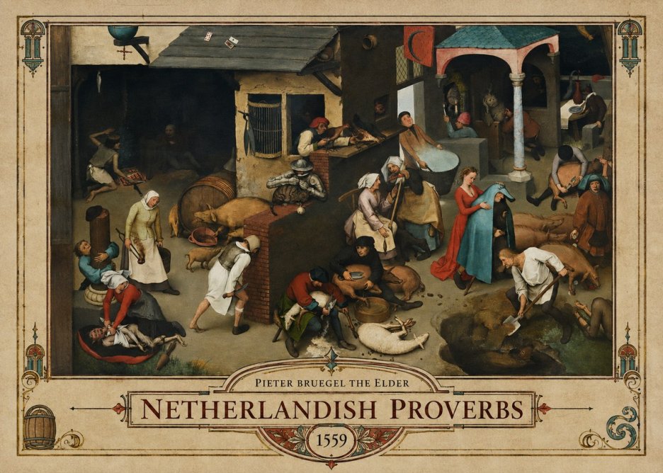 Pieter Bruegel Netherlandish Proverbs VI No6 - Poster