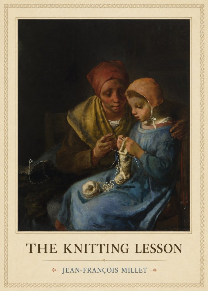 Jean-François Millet The Knitting Lesson I No4 - Poster