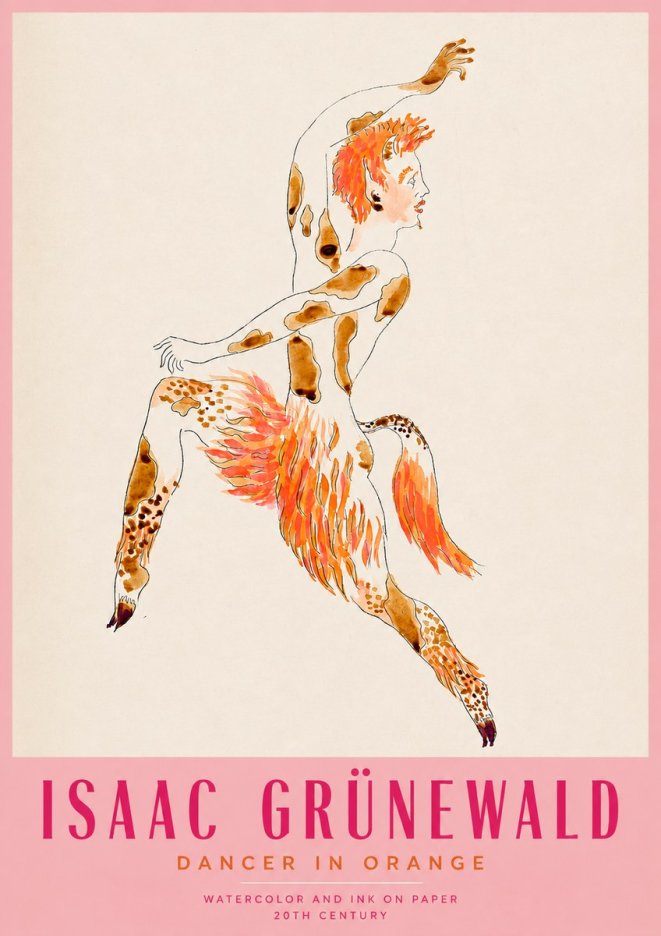 Isaac Grünewald Dancer in Orange No3 - Poster