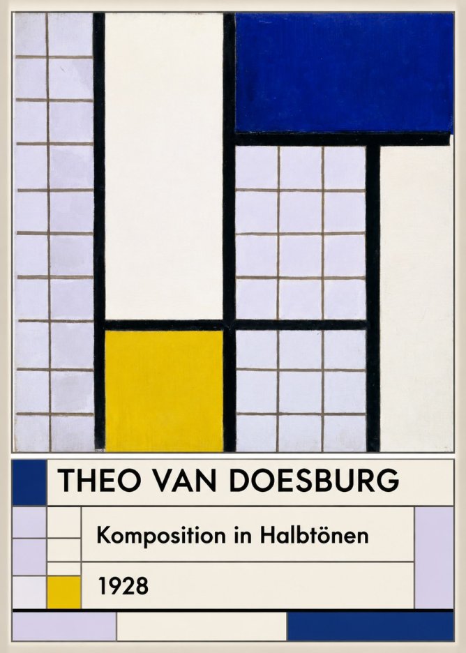 Theo van Doesburg Komposition in Halbtönen No3 - Poster