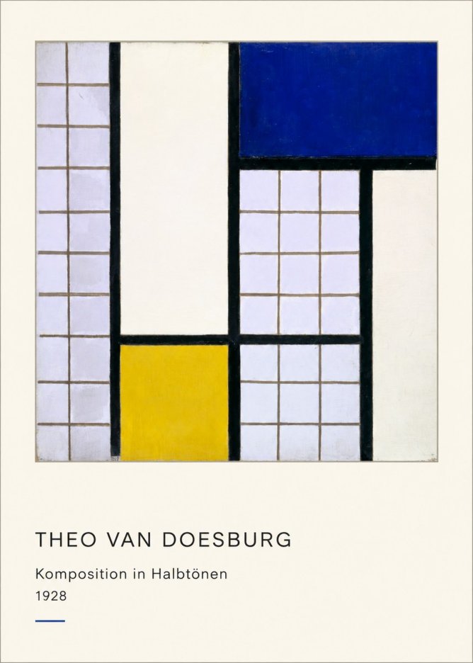 Theo van Doesburg Komposition in Halbtönen No4 - Poster