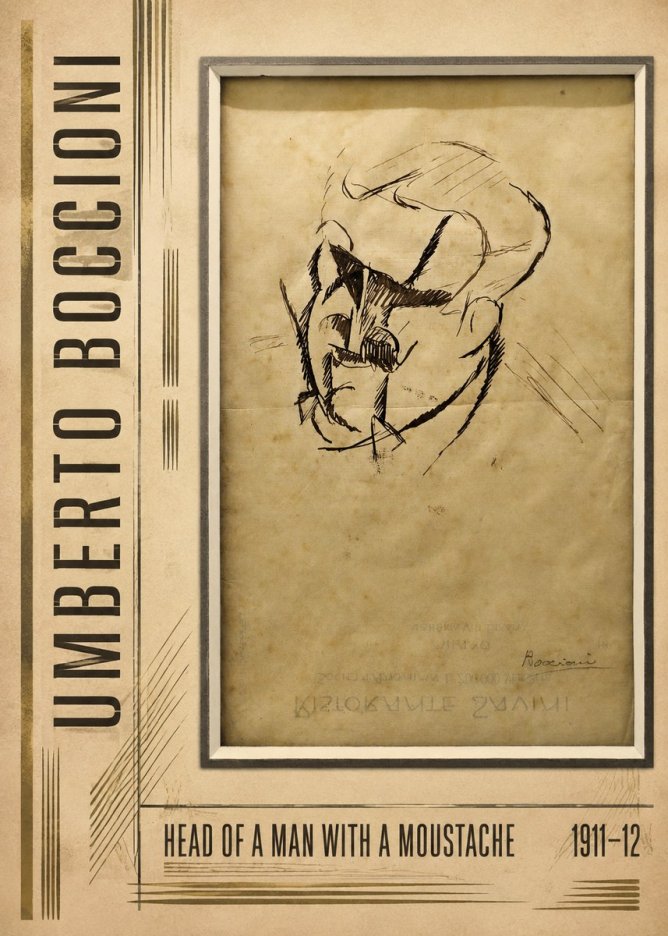 Umberto Boccioni Head of a Man with a Moustache No3 - Poster