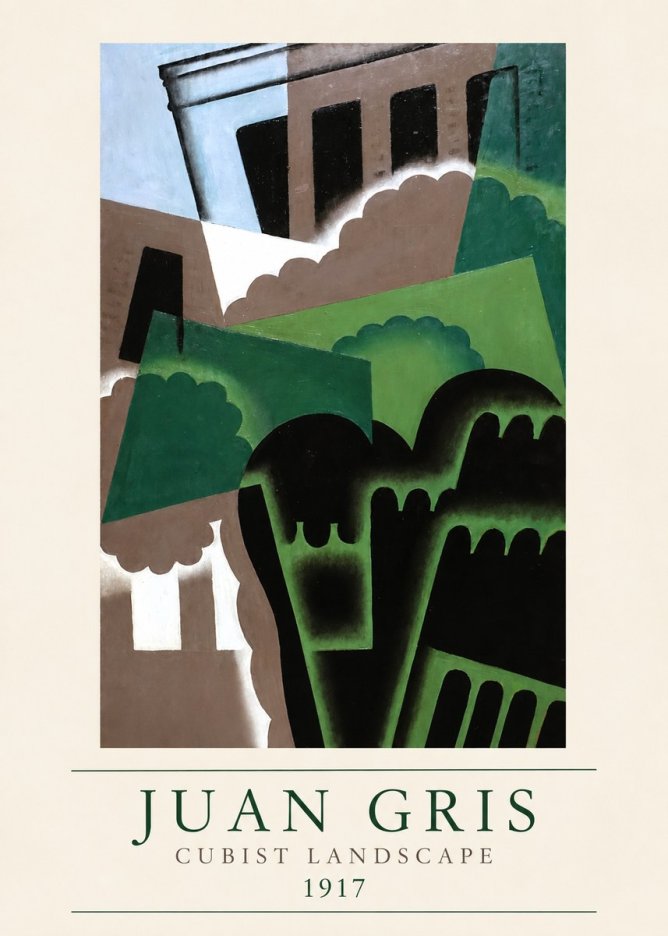 Juan Gris Cubist Landscape No3 - Poster