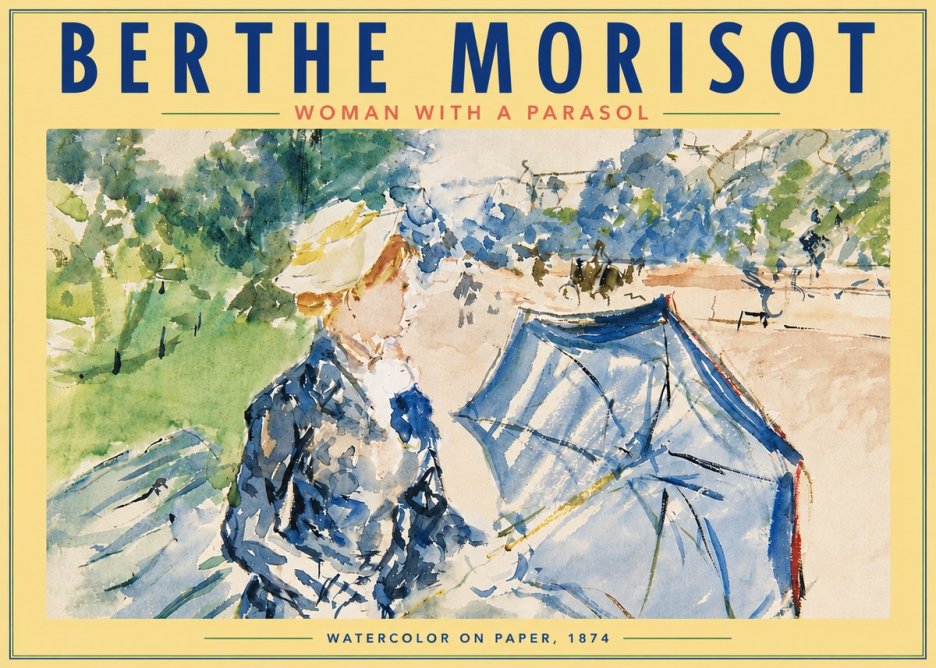 Berthe Morisot Woman with a Parasol No6 - Poster