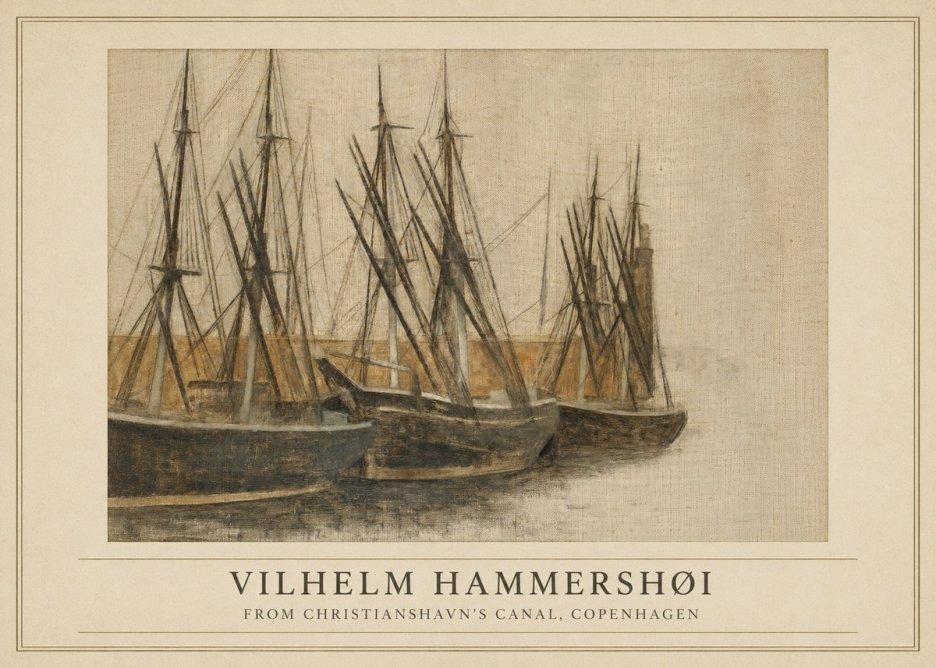 Vilhelm Hammershøi From Christianshavn's Canal, Copenhagen No1 - Poster