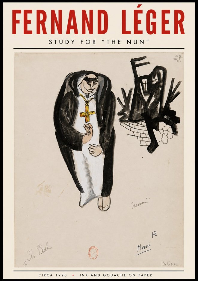 Fernand Léger Study for "the Nun" No2 - Poster