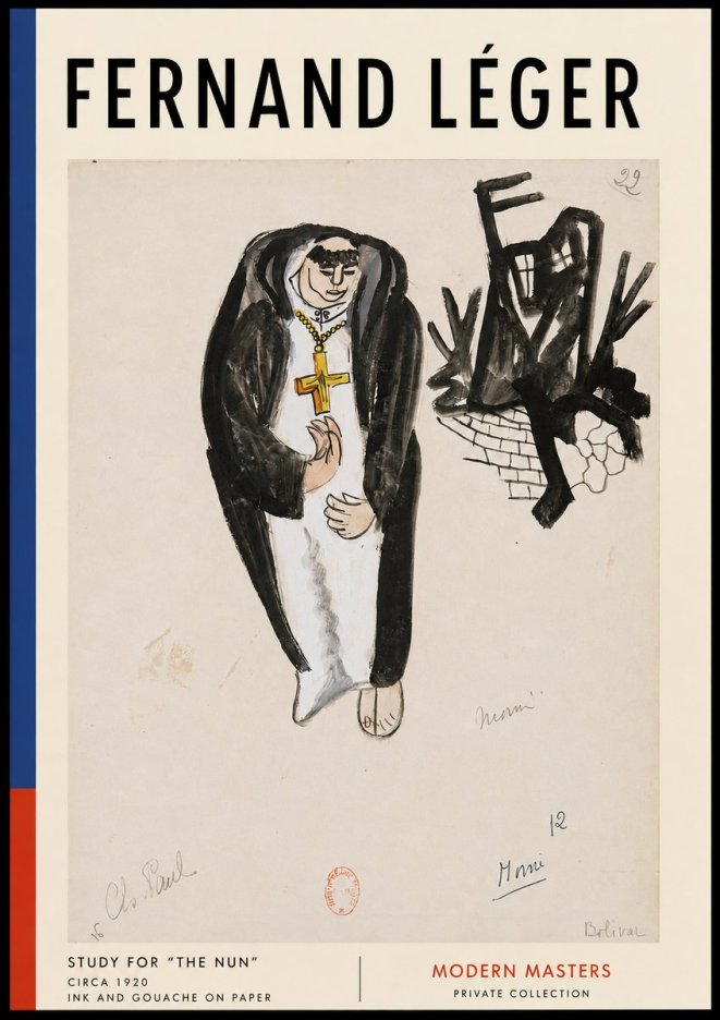 Fernand Léger Study for "the Nun" No3 - Poster