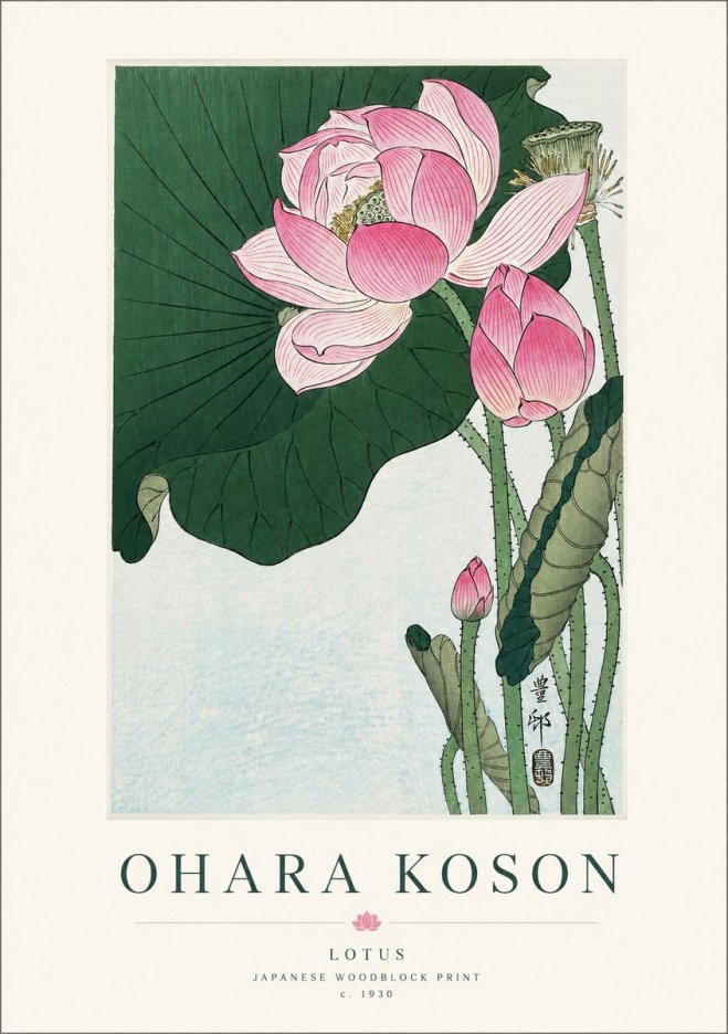 Ohara Koson Lotus II No1 - Poster