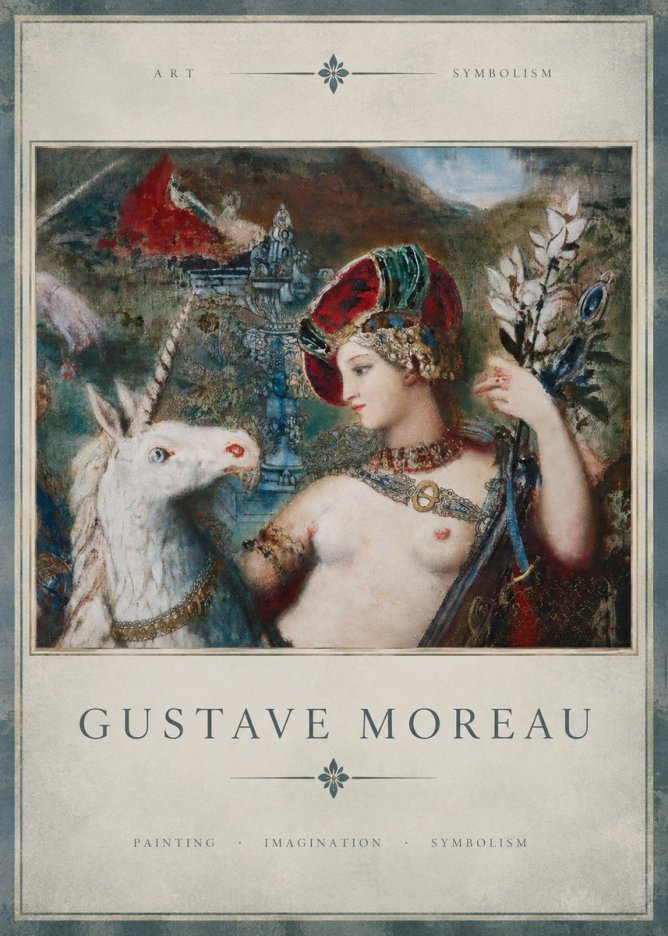 Gustave Moreau The Unicorns I No3 - Poster
