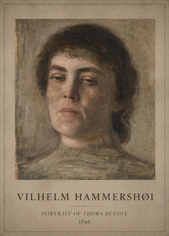 Vilhelm Hammershøi Portrait of Thora Bendix No1 - Poster