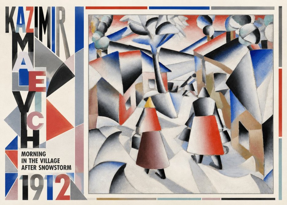 Kazimir Malevich Morning in the Village After Snowstorm No6 - Poster