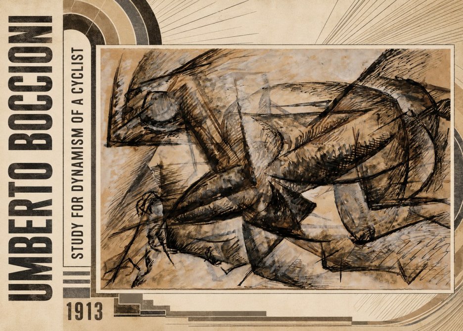Umberto Boccioni Study for Dynamism of a Cyclist No2 - Poster