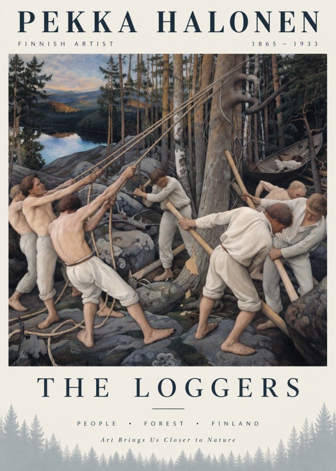 Pekka Halonen The Loggers No3 - Poster