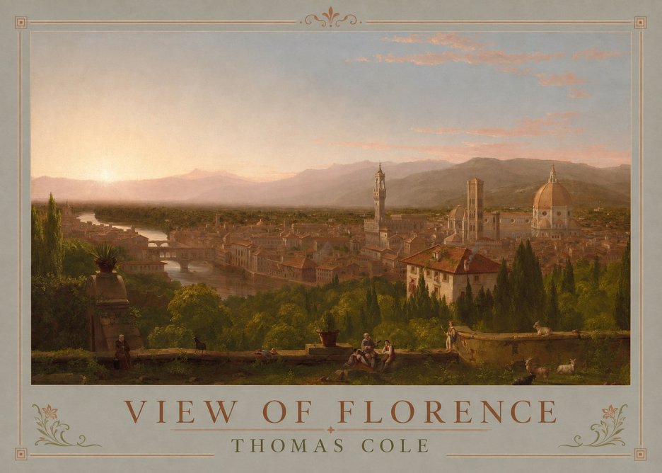 Thomas Cole View of Florence No1 - Poster
