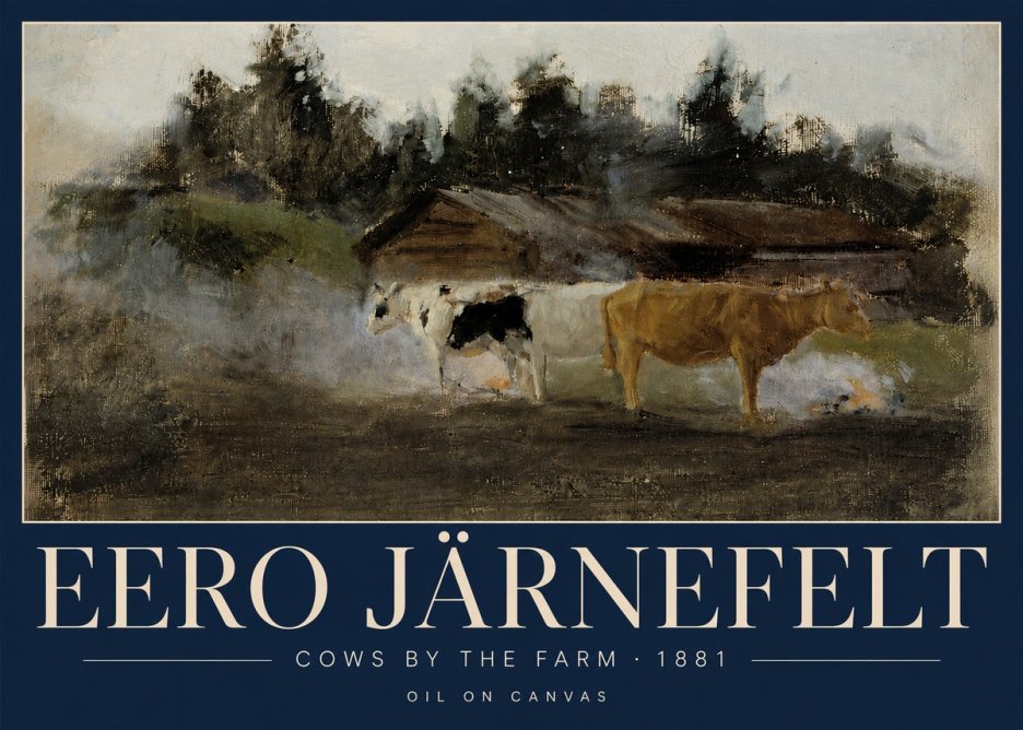 Eero Järnefelt Cows by the Farm · 1881 No5 - Poster