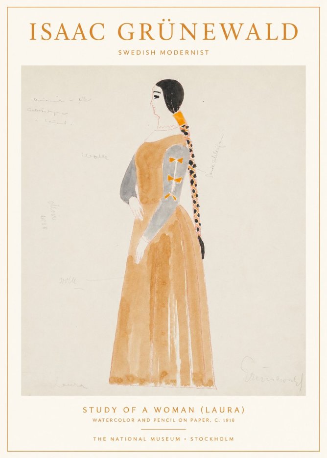 Isaac Grünewald Study of a Woman (Laura) No1 - Poster