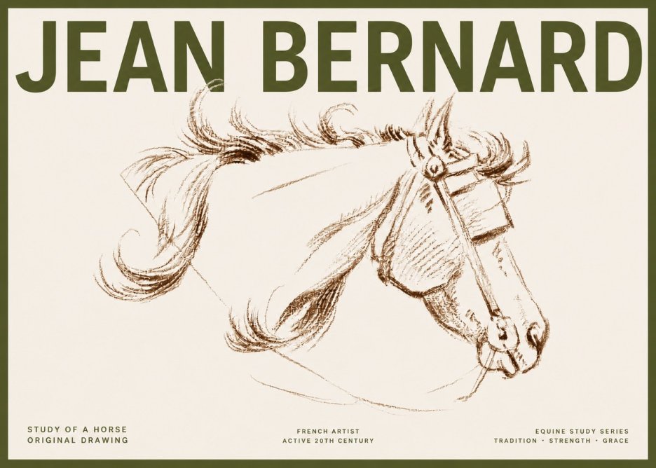 Jean Bernard Study of a Horse I No5 - Poster
