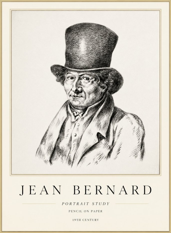 Jean Bernard Portrait Study of a Gentleman No3 - Poster