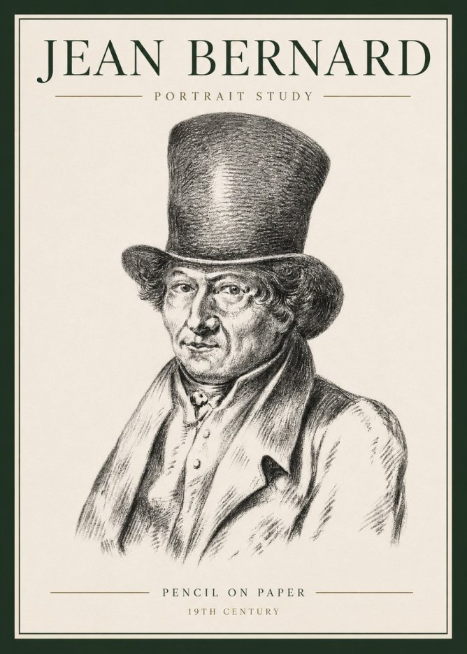 Jean Bernard Portrait Study of a Gentleman No6 - Poster