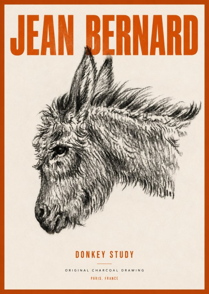 Jean Bernard Donkey Study I No4 - Poster