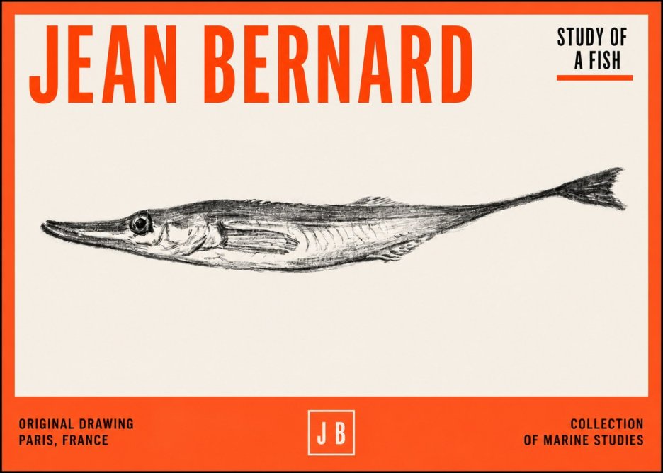 Jean Bernard Study of a Fish I No2 - Poster