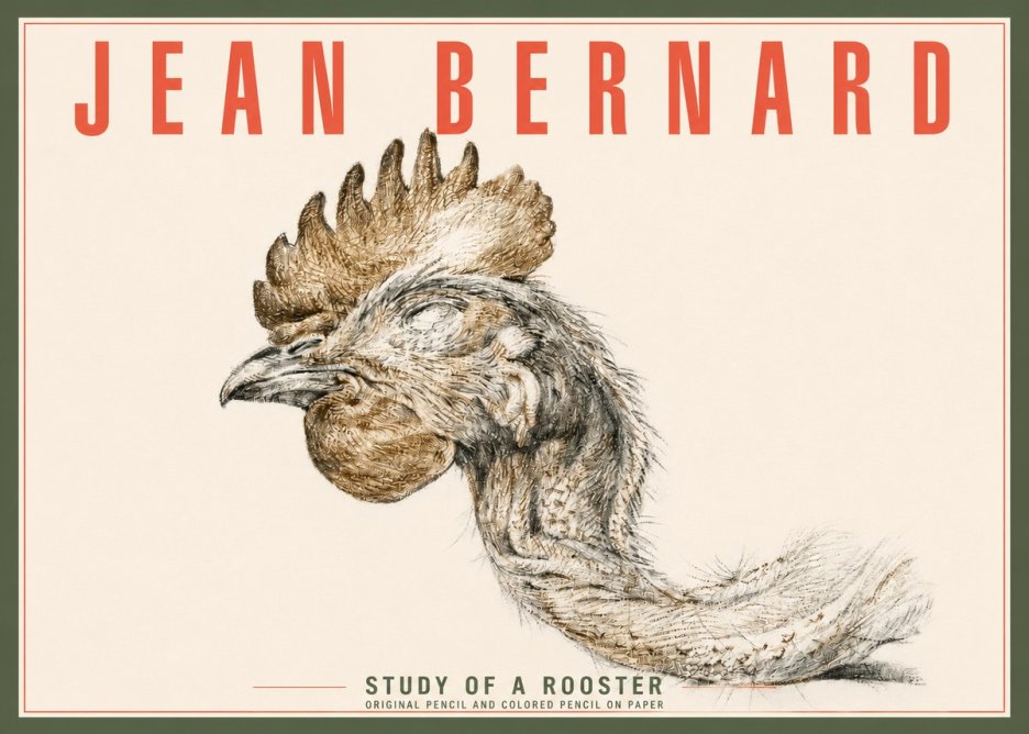 Jean Bernard Study of a Rooster Head No4 - Poster