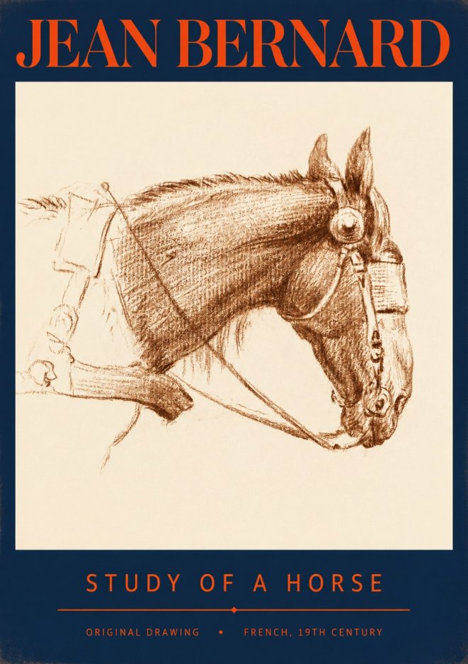Jean Bernard Equine Study No3 - Poster
