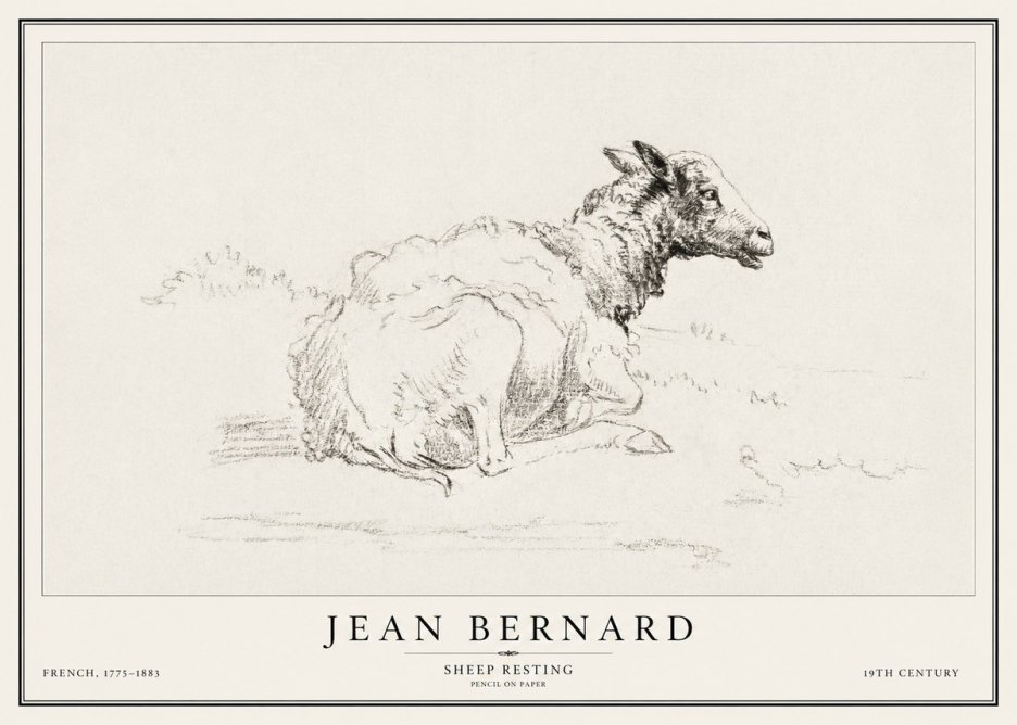 Jean Bernard Sheep Resting No1 - Poster