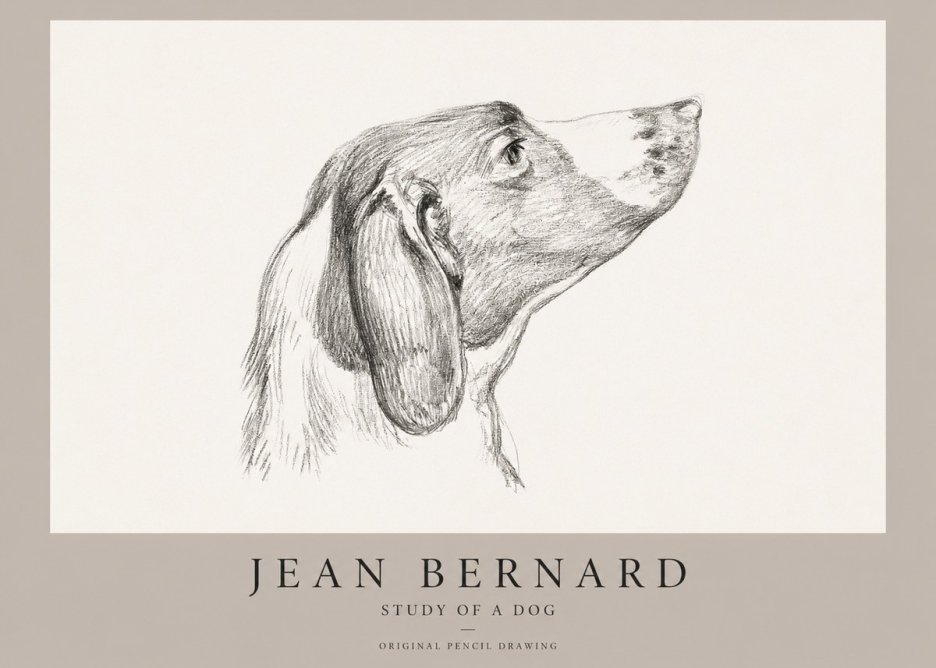 Jean Bernard Study of a Dog I No1 - Poster