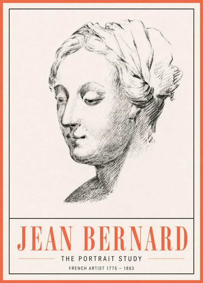 Jean Bernard Study of a Woman No5 - Poster