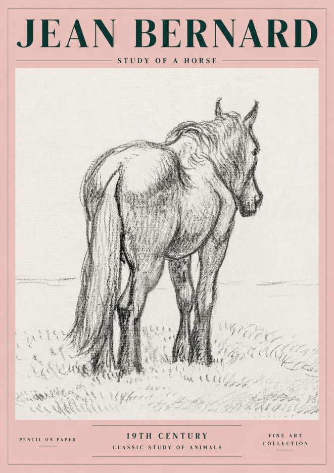 Jean Bernard Study of a Horse II No4 - Poster