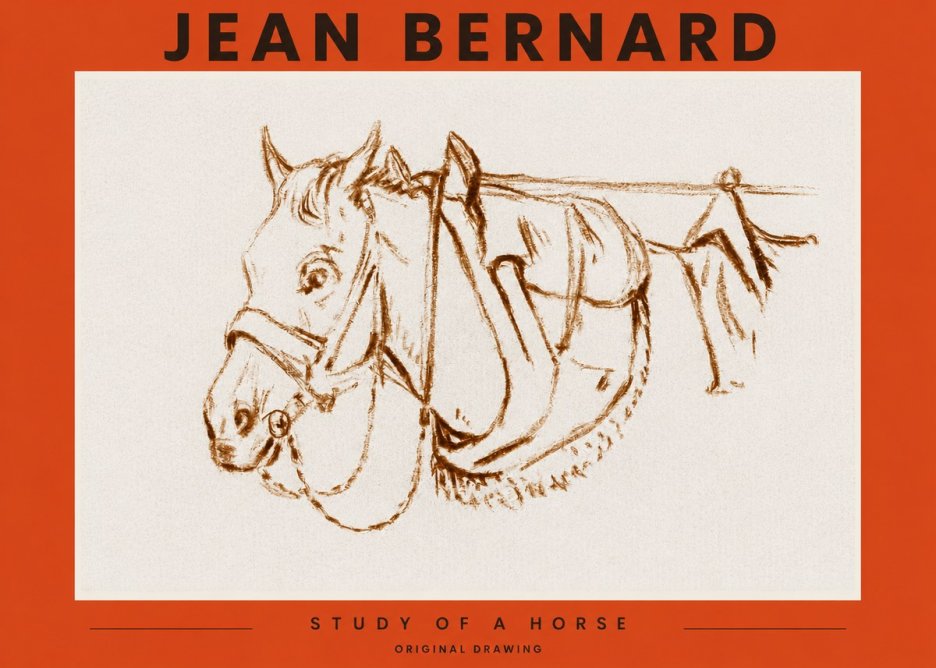 Jean Bernard Study of a Horse III No3 - Poster